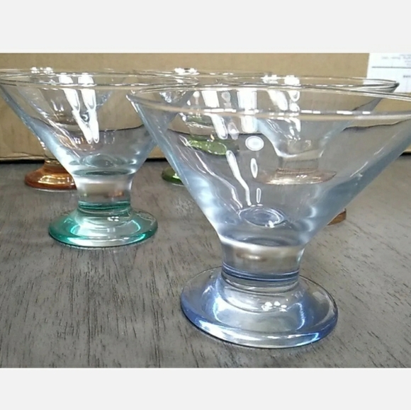Unbranded Dining Five 5 Multi Colored Short Stem Martini Glasses